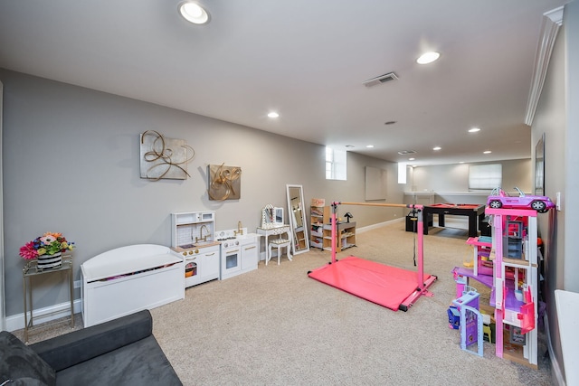 1N183 Stacy Ct, Glen Ellyn, IL 60137 - recreation room featuring recessed lighting and carpet