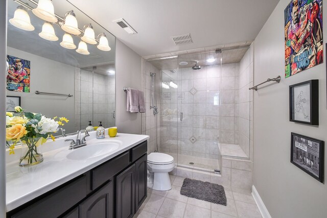 1N183 Stacy Ct, Glen Ellyn, IL 60137 - bathroom featuring tile patterned flooring, vanity, and a stall shower