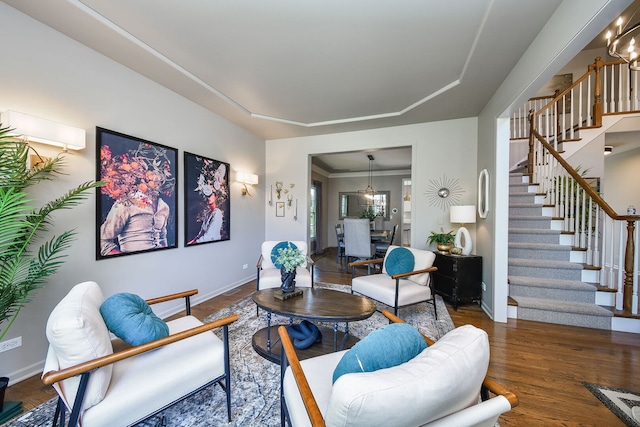 1N183 Stacy Ct, Glen Ellyn, IL 60137 - living room featuring stairs and wood finished floors