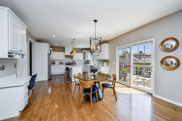 1N183 Stacy Ct, Glen Ellyn, IL 60137 - dining space featuring recessed lighting, a chandelier, and wood finished floors