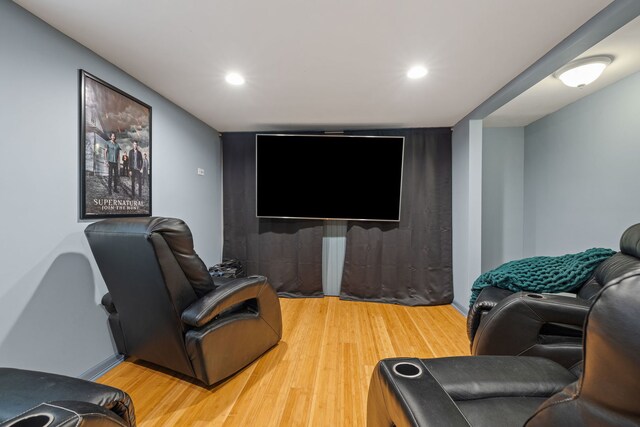 2115 Kenilworth Ave, Berwyn, IL 60402 - home theater featuring light wood finished floors and recessed lighting