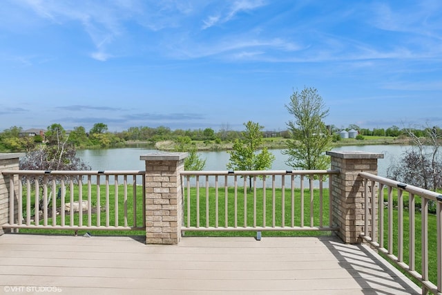 22844 Lakeview Estates Blvd, Frankfort, IL 60423 - wooden terrace featuring a water view