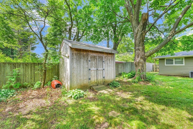 1204 Mayfair Rd, Champaign, IL 61821 - view of shed featuring a fenced backyard