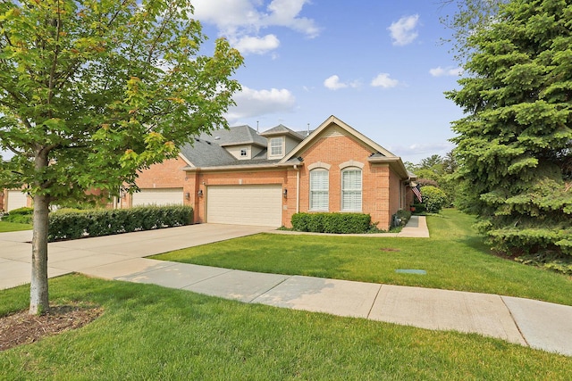 1250 Ashbury Pl Unit 1250, Lemont, IL 60439 - traditional home featuring brick siding, a front lawn, concrete driveway, an attached garage, and roof with shingles