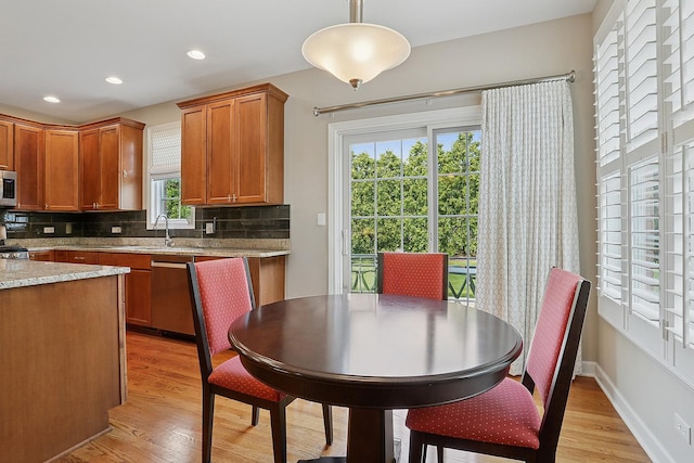 1250 Ashbury Pl Unit 1250, Lemont, IL 60439 - kitchen with appliances with stainless steel finishes, light wood finished floors, backsplash, plenty of natural light, and recessed lighting