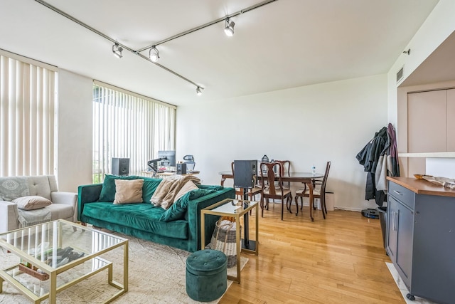 61 W 15th St Unit 407, Chicago, IL 60605 - living area featuring rail lighting and light wood-style floors