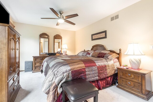2975 Partridge Ct, Aurora, IL 60502 - bedroom featuring light carpet and ceiling fan