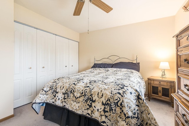2975 Partridge Ct, Aurora, IL 60502 - bedroom featuring carpet, a closet, and ceiling fan