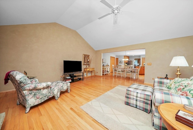 22314 Jeanette Ct, Frankfort, IL 60423 - living area with lofted ceiling, wood finished floors, and ceiling fan