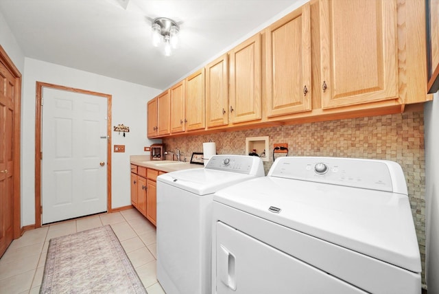 22314 Jeanette Ct, Frankfort, IL 60423 - washroom featuring washer and dryer, cabinet space, light tile patterned floors, and baseboards