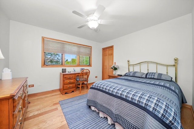 22314 Jeanette Ct, Frankfort, IL 60423 - bedroom featuring light wood-style flooring, ceiling fan, and baseboards