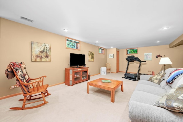 22314 Jeanette Ct, Frankfort, IL 60423 - living area featuring recessed lighting, light colored carpet, and baseboards