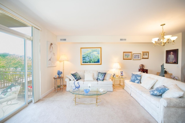 8400 Callie Ave Unit 206, Morton Grove, IL 60053 - carpeted living room with a chandelier and baseboards