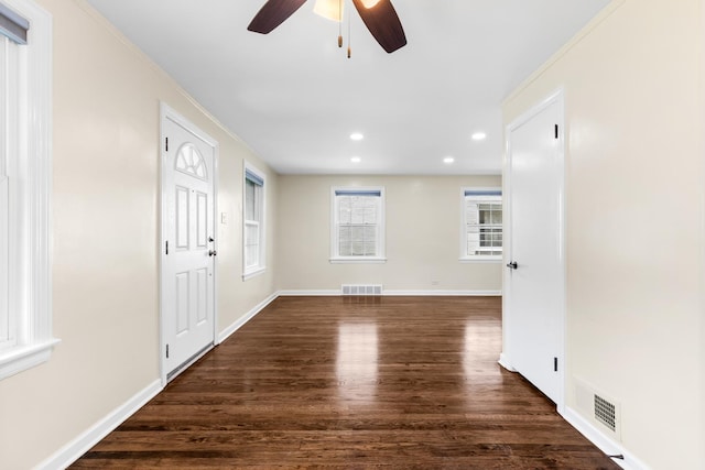 5471 N Octavia Ave, Chicago, IL 60656 - spare room featuring wood finished floors, recessed lighting, a ceiling fan, and baseboards