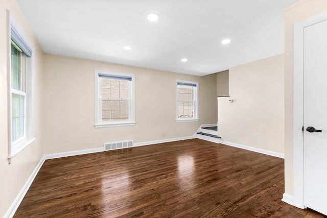 5471 N Octavia Ave, Chicago, IL 60656 - spare room featuring dark wood-style floors, baseboards, and recessed lighting