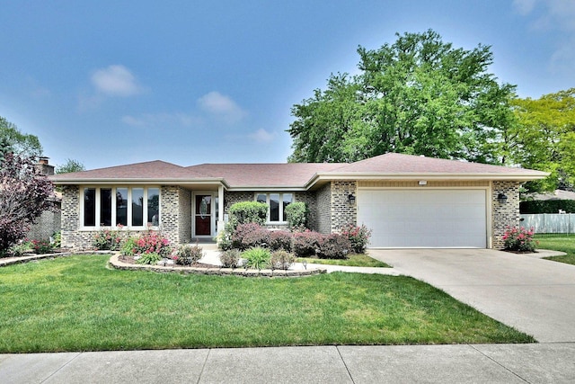 7624 Chestnut Dr, Orland Park, IL 60462 - single story home with a garage, brick siding, driveway, and a front lawn