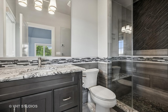 14 Vandenbergh Dr, South Barrington, IL 60010 - full bath with tile walls, vanity, and a shower stall