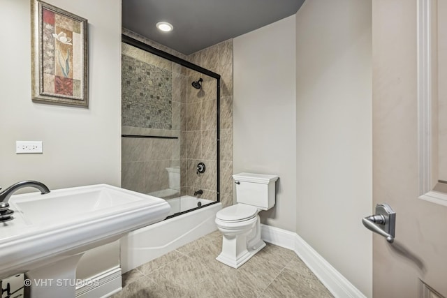 14 Vandenbergh Dr, South Barrington, IL 60010 - full bathroom featuring enclosed tub / shower combo, tile patterned flooring, and recessed lighting