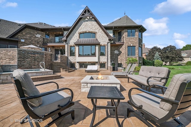 14 Vandenbergh Dr, South Barrington, IL 60010 - patio / terrace with an outdoor living space with a fire pit and a patio