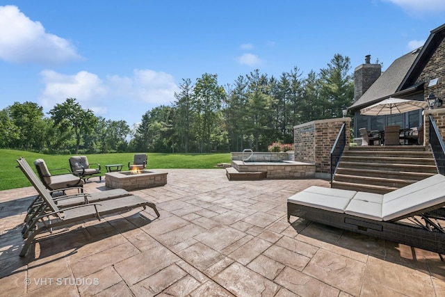 14 Vandenbergh Dr, South Barrington, IL 60010 - view of patio with an outdoor fire pit and outdoor dining space