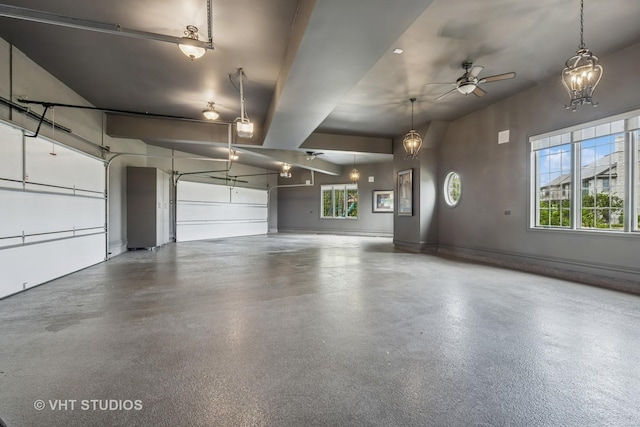 14 Vandenbergh Dr, South Barrington, IL 60010 - garage featuring a ceiling fan and a garage door opener