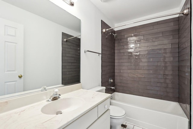 1173 Lamb Ln, Gurnee, IL 60031 - full bathroom featuring toilet, vanity, shower / tub combination, and tile patterned flooring