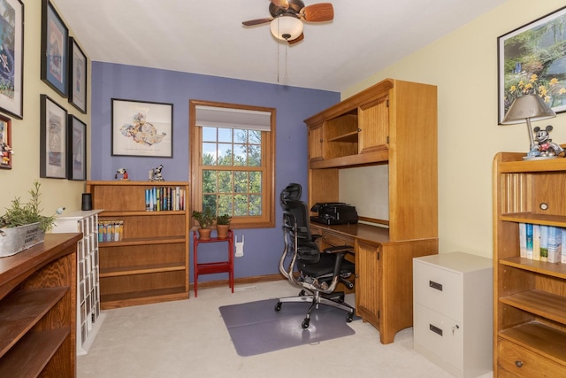 5 Tatiana Ct, Bloomington, IL 61704 - home office with a ceiling fan and light colored carpet