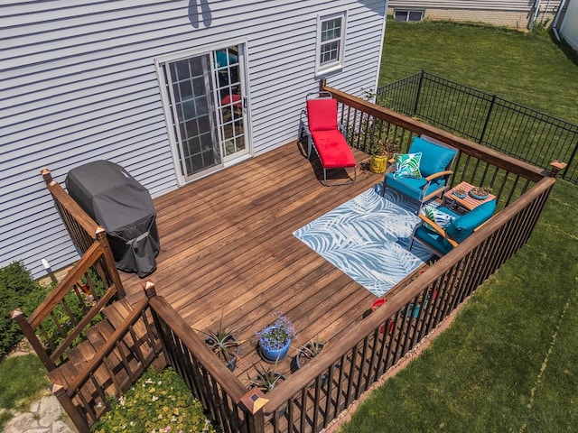 5 Tatiana Ct, Bloomington, IL 61704 - deck featuring area for grilling and a lawn