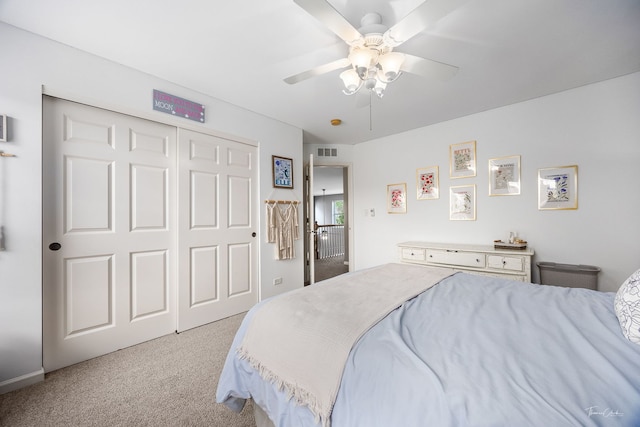 13825 Trillium Ln, Plainfield, IL 60544 - carpeted bedroom with a closet and ceiling fan