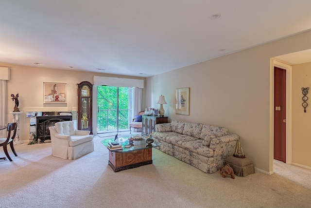 3070 Pheasant Creek Dr Unit 201, Northbrook, IL 60062 - living area featuring carpet floors and a fireplace