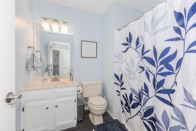 1613 Cutter Ct, Normal, IL 61761 - full bath featuring vanity, wood finished floors, and a shower with curtain