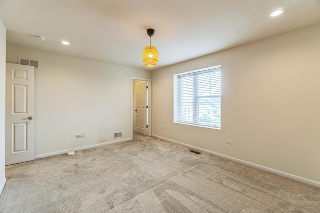 4138 Irving Rd, Aurora, IL 60504 - spare room with baseboards, carpet, a smoke detector, and recessed lighting