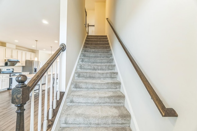 4138 Irving Rd, Aurora, IL 60504 - stairs featuring recessed lighting and baseboards