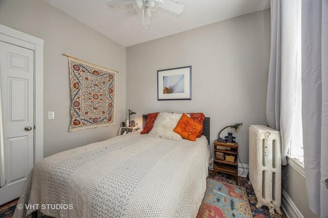 945 Elgin Ave, Forest Park, IL 60130 - bedroom featuring radiator and a ceiling fan