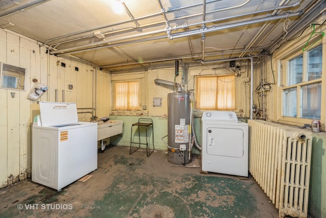 945 Elgin Ave, Forest Park, IL 60130 - laundry room featuring washer and dryer and gas water heater