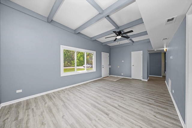 176 Monee Rd, Park Forest, IL 60466 - empty room featuring baseboards, light wood-style floors, and a ceiling fan