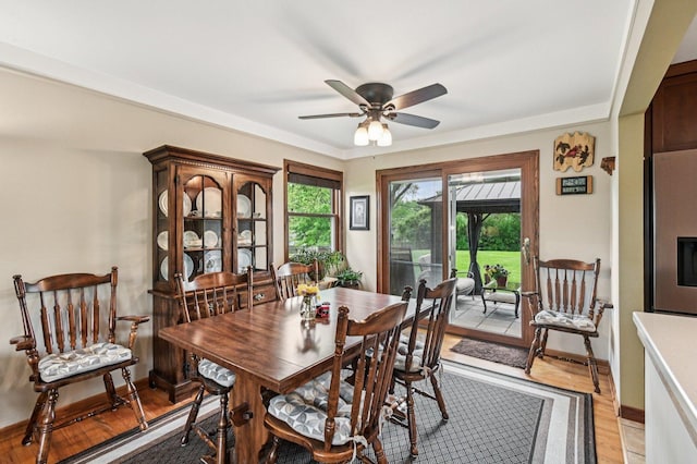 36746 N Eastmoor Ave, Lake Villa, IL 60046 - dining area featuring light wood-style floors and ceiling fan