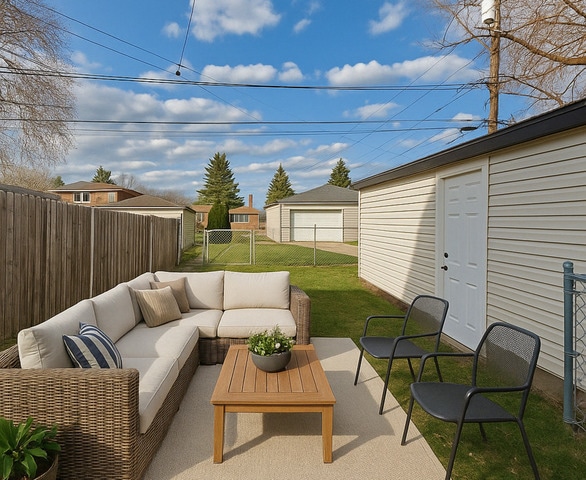 14409 Kimbark Ave, Dolton, IL 60419 - view of patio / terrace featuring outdoor lounge area and a gate