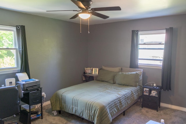 34 E 159th St, South Holland, IL 60473 - bedroom with carpet flooring, baseboards, and ceiling fan