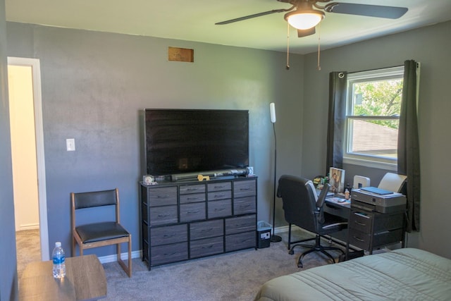 34 E 159th St, South Holland, IL 60473 - bedroom with carpet floors, a desk, and a ceiling fan