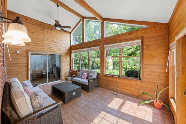 1527 62nd St, Downers Grove, IL 60516 - sunroom featuring outdoor lounge area and ceiling fan
