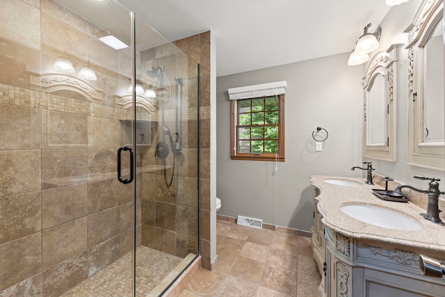1527 62nd St, Downers Grove, IL 60516 - bathroom featuring a stall shower and double vanity