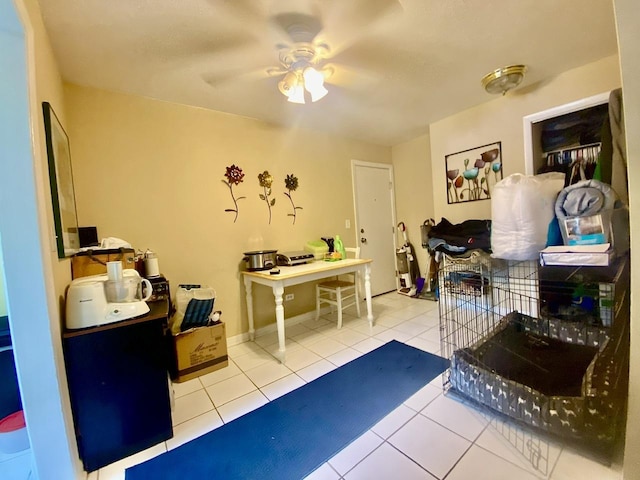 322 N Carter St Unit 102, Palatine, IL 60067 - tiled home office with ceiling fan
