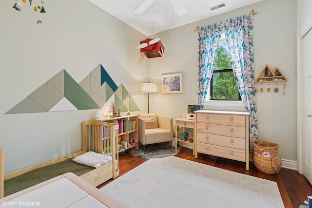 1956 W Bradley Pl Unit 2W, Chicago, IL 60613 - bedroom with wood finished floors and a ceiling fan