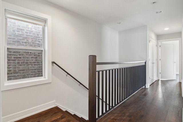 4637 S Michigan Ave, Chicago, IL 60653 - corridor with an upstairs landing, wood finished floors, recessed lighting, and baseboards