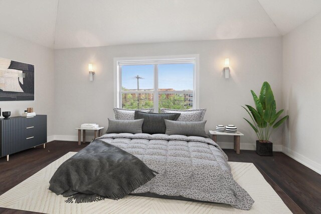 4637 S Michigan Ave, Chicago, IL 60653 - bedroom with lofted ceiling, baseboards, and wood finished floors