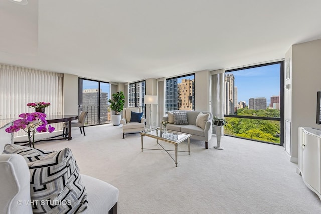 345 W Fullerton Pkwy Unit 1508, Chicago, IL 60614 - living area featuring a view of skyline and carpet