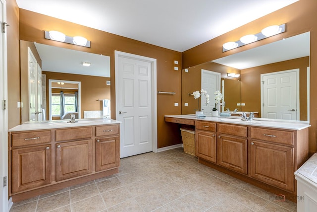1430 Mcclellan Ct, Lindenhurst, IL 60046 - full bathroom featuring two vanities and tile patterned flooring