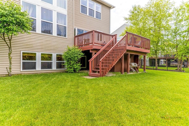 1430 Mcclellan Ct, Lindenhurst, IL 60046 - back of property featuring a wooden deck and stairway