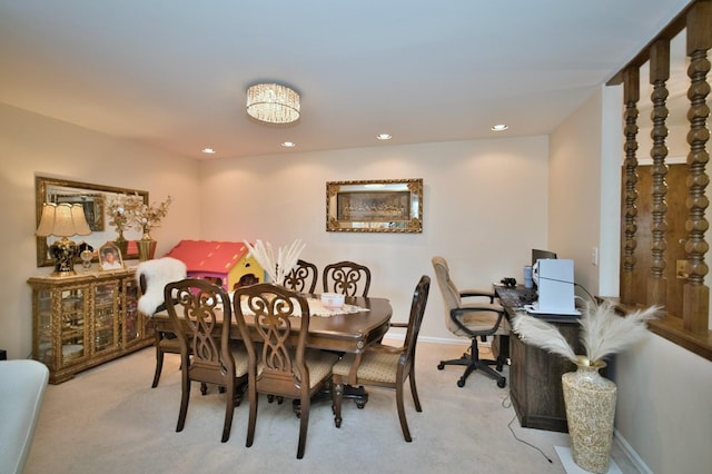 4901 Golf Rd Unit 310, Skokie, IL 60077 - dining space featuring light carpet, recessed lighting, and baseboards